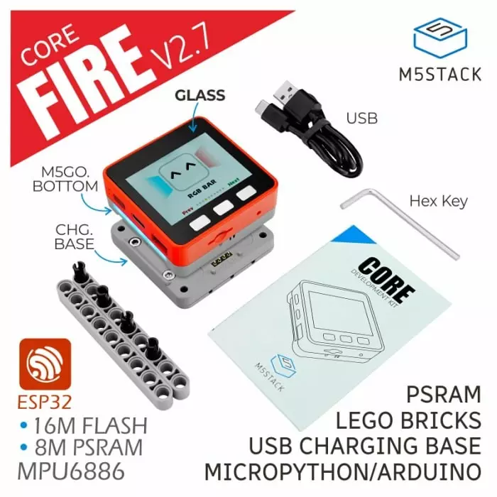 M5Stack Development Kit for Stacking Modules And Sensors, K007-V27