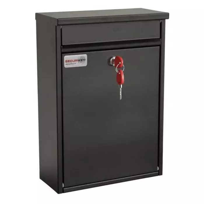 Securikey, BSPB-FRONT250-RK Mailbox Black, 250 mm Width, 365 mm Height, 110 mm Depth, 2.5 Kg, BSPB-FRONT250-RK