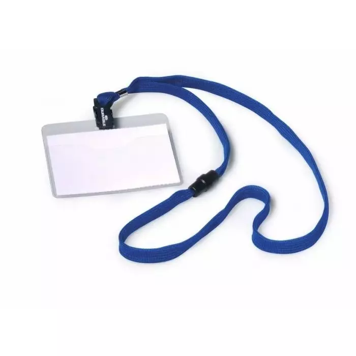 Durable ID Card Holder Name Badge Blue, 95 mm Width, 813907 (Pack of 10)