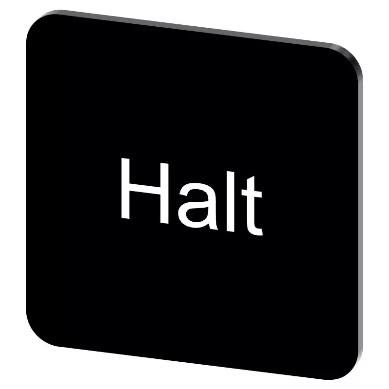 Siemens Labeling Plate, Halt, 3SU1900-0AF16-0AK0