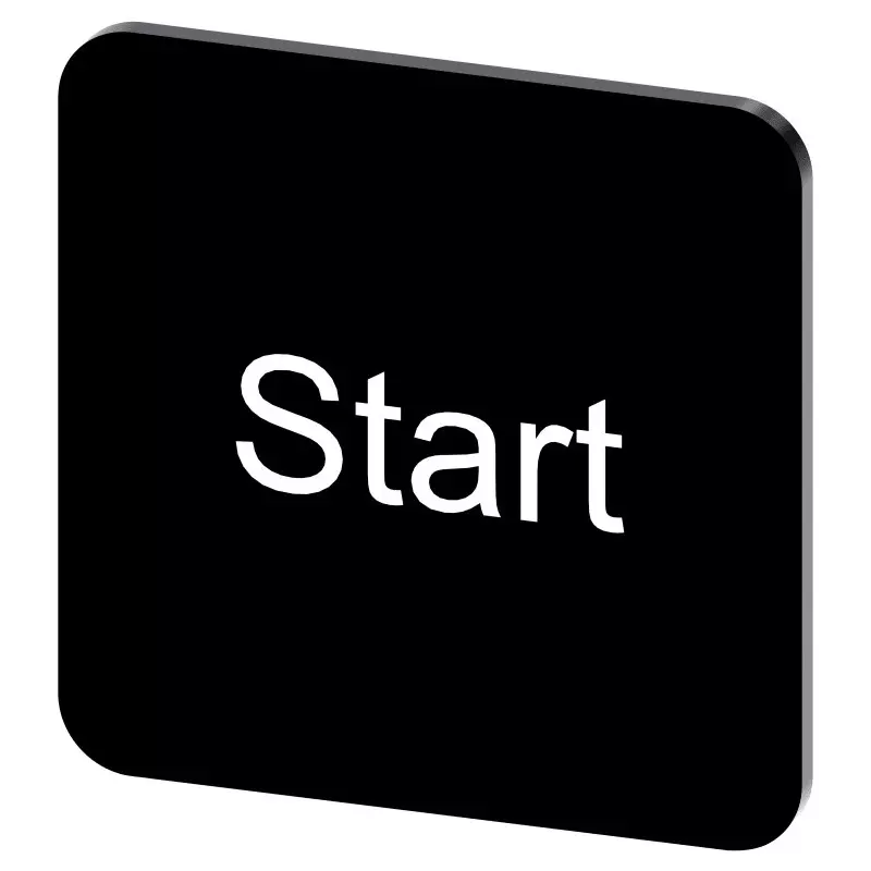 Siemens Labeling Plate, Start, 3SU1900-0AF16-0DT0