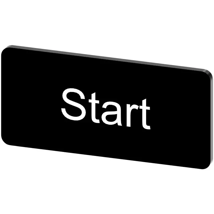 Siemens Labeling Plate, Start, 3SU1900-0AC16-0DT0