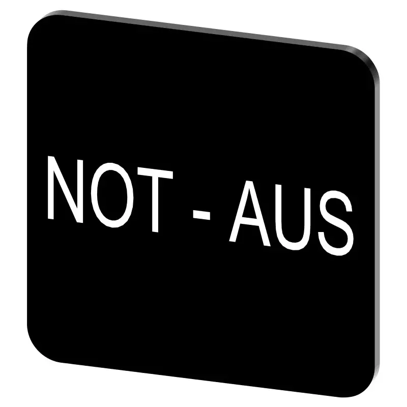Siemens Labeling Plate, Not - Aus, 3SU1900-0AF16-0AS0