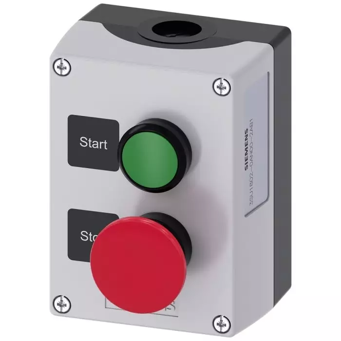 Siemens Black, Grey Plastic 3SU1 Control Station Enclosure - 2 Hole 22mm Diameter, 3SU1802-0AN00-2AB1