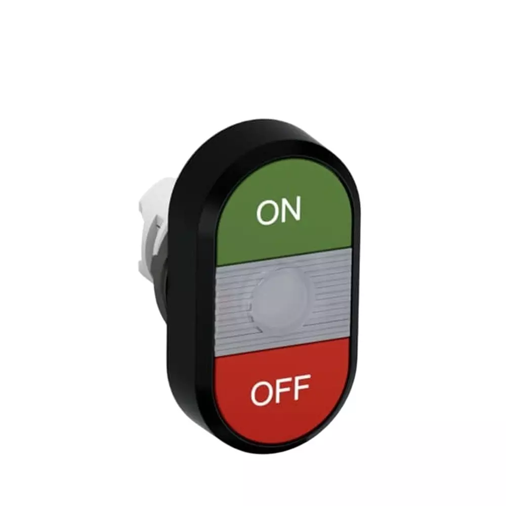 ABB MPD3 Series Green, Red Momentary Push Button Head, 22.5mm Cutout, 1SFA611132R1108 MPD3-11C