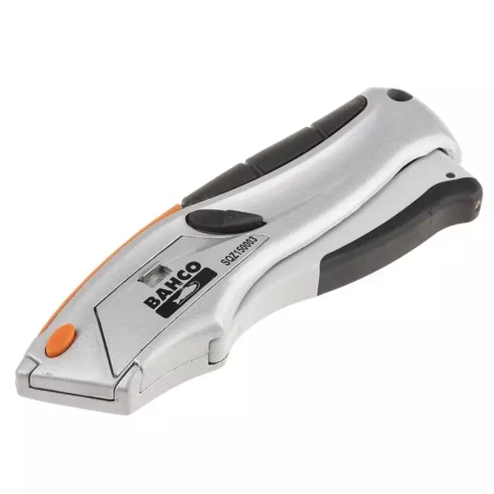 Bahco Squeeze Retractable Utility Cutter 170 mm Length with Rubber Grip, SQZ150003