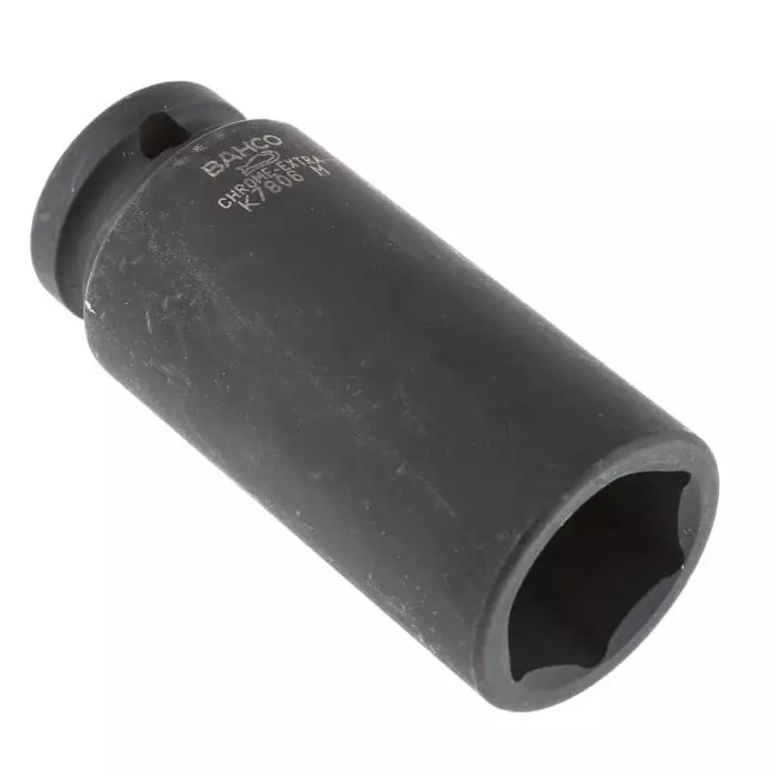 Bahco Deep Impact Socket Alloy Steel Blackened Finish 1/2 inch Square Drive, K7806M-24