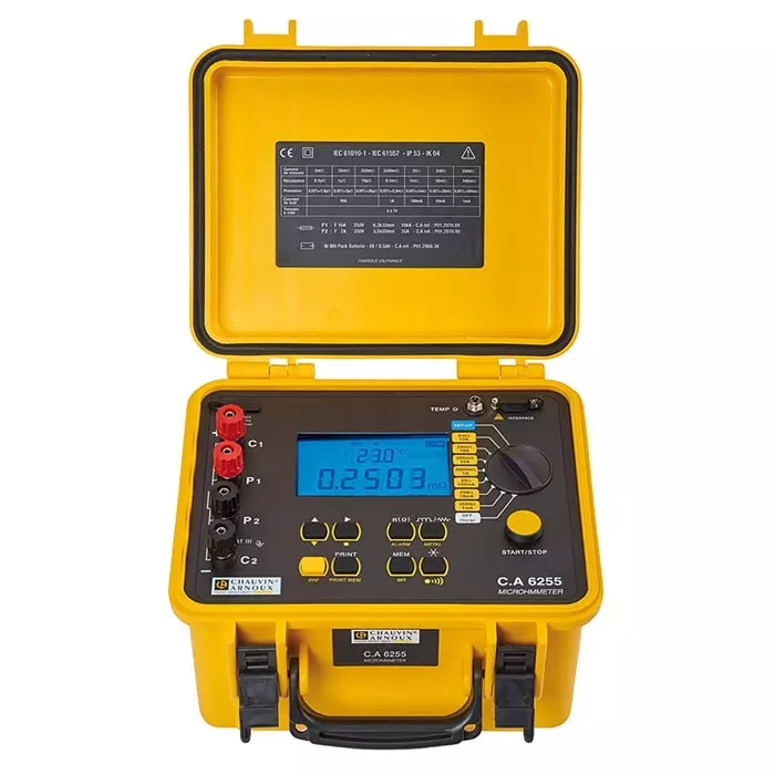 CHAUVIN ARNOUX Handheld Ohm Meter 2500 Ω Max 100 nΩ Resolution 4 Wire, P01143221