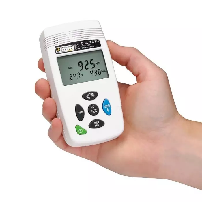 CHAUVIN ARNOUX Data Logging Air Quality Monitor for CO2 Humidity Temperature +60°C Max 95%RH Max, P01651011