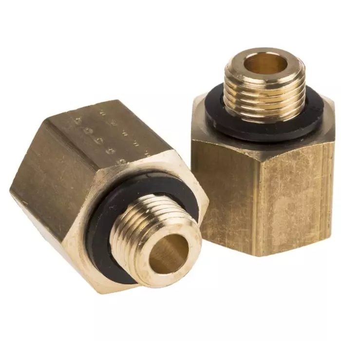 Legris Brass Pipe Fitting Straight Threaded Adapter Male G 1/8 inch to Female G 1/4in, 0169 10 13 (Pack of 5 Pcs)