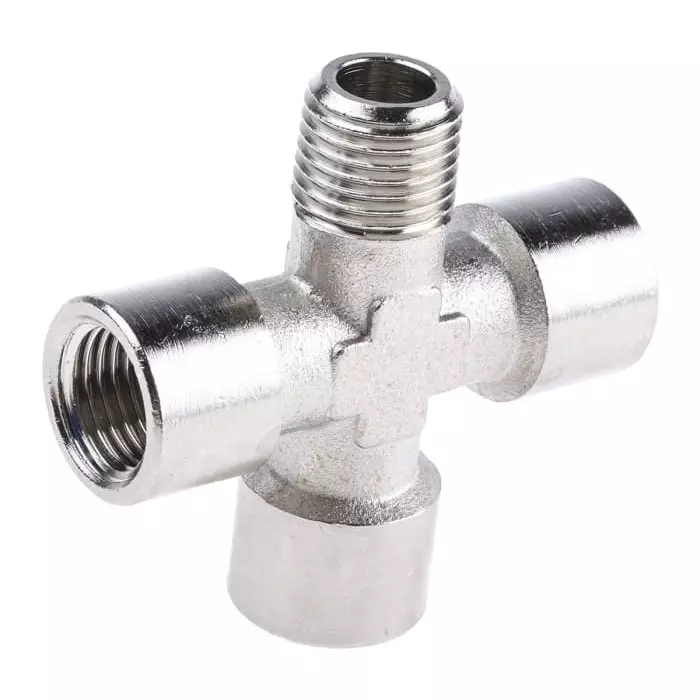 Legris Cross Threaded Adaptor, R 1/4 Male to G 1/4 Female, Threaded Connection Style, 0909 00 13 (Pack of 2 Pcs)