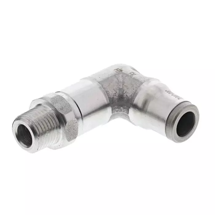 Legris LF3800 Series Elbow Threaded Adaptor R 1/8 Male to Push In 6 mm Threaded-to-Tube Connection Style, 3809 06 10