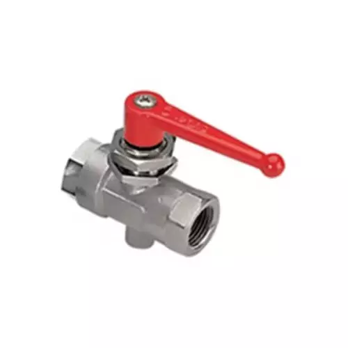 Legris Nickel Plated Brass Ball Valve Threaded BSPP 1/4 inch, 0449 07 13 (Pack of 2 Pcs)
