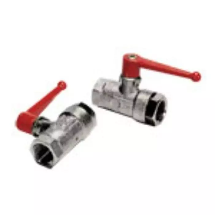 Legris Nickel Plated Brass 2 Way Ball Valve Threaded 3/8 inch 15.25 mm, 0469 10 17 (Pack of 5 Pcs)