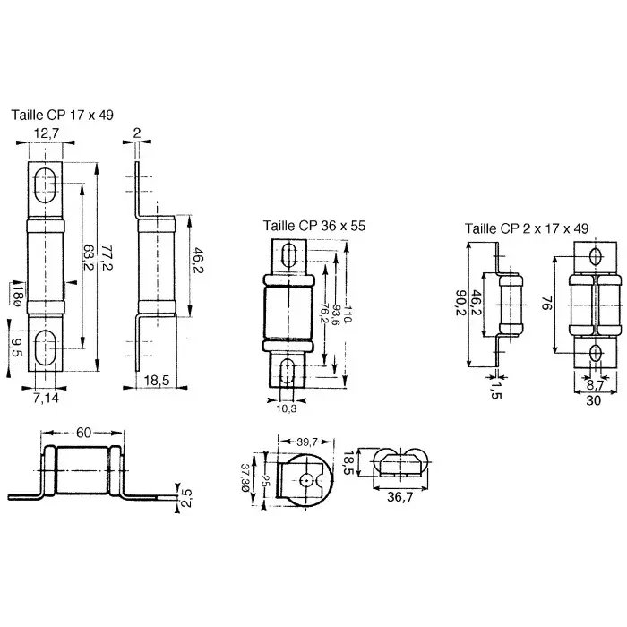 Mersen British Standard Fuse 45 A 690 V 17x49 mm, D220964