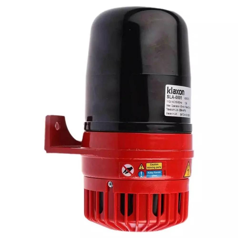 Klaxon Mono 72 Series Siren, 110 V AC, 120dB at 1 m, AC, SLA-0001