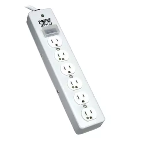 TRIPP LITE Surge Protector 6 Outlet 15 A Current Rating 110 to 126 VAC Voltage Rating, SPS610HGRA