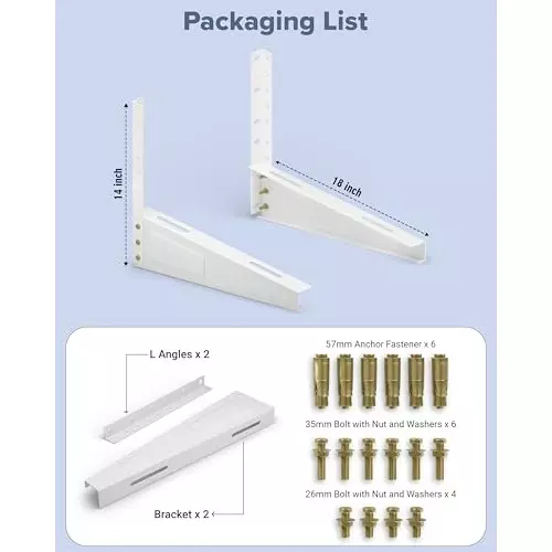 FEDUS Outdoor AC Stand 400 Kg Load Capacity 457 mm (18 inch) Wall Mounted For 1 Ton, 1.1 Ton, 1.2 Ton, 1.5 Ton, 2 Ton