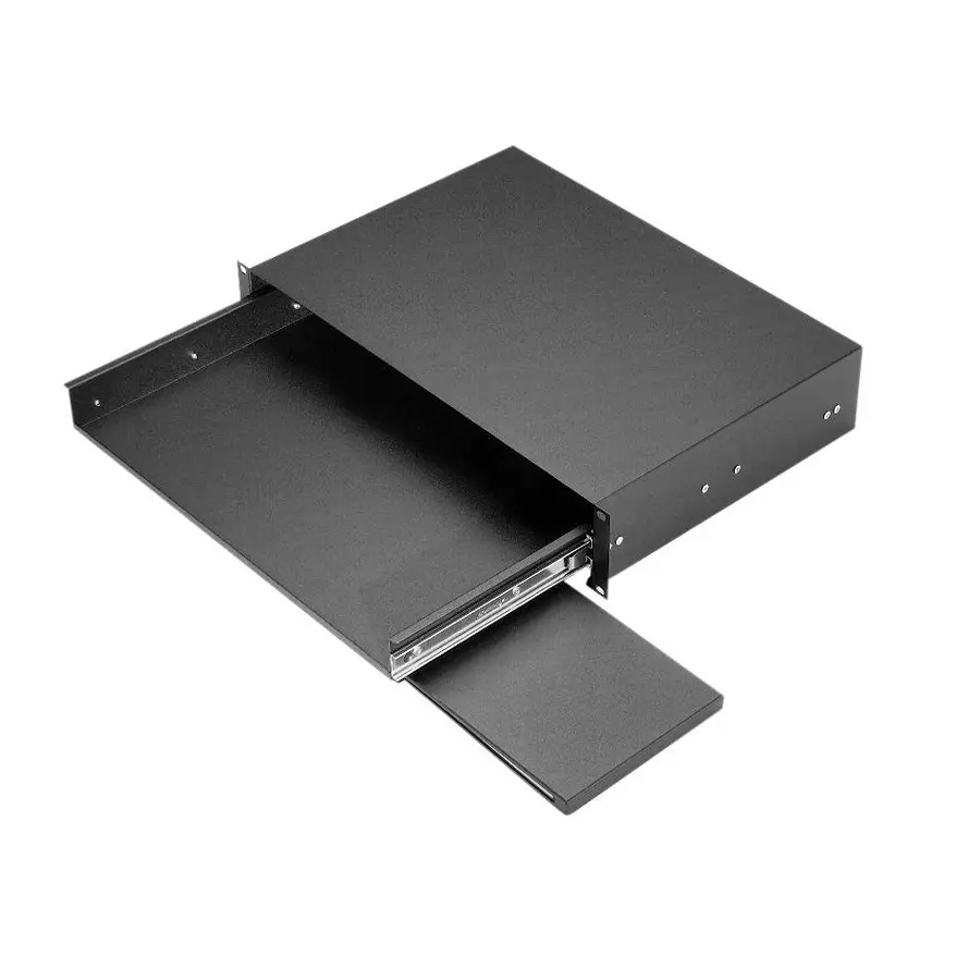 BUD INDUSTRIES Sliding Keyboard Mouse Shelf Steel Black 88.90 mm (3.5 Inch) Length, KS-1785-BT