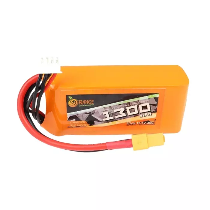 Orange 11.1V 1300 mAh 30C 3S Lithium Polymer Battery Pack, ORANGE 1300/3S-30C