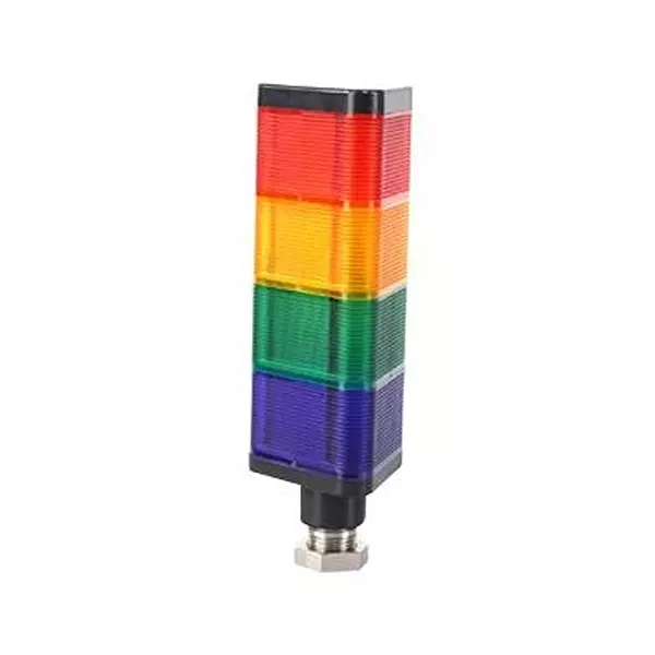 MALLORY Stack Light, Blue/Green/Red/Yellow, 24V, Jtc028-Rygb-Cd
