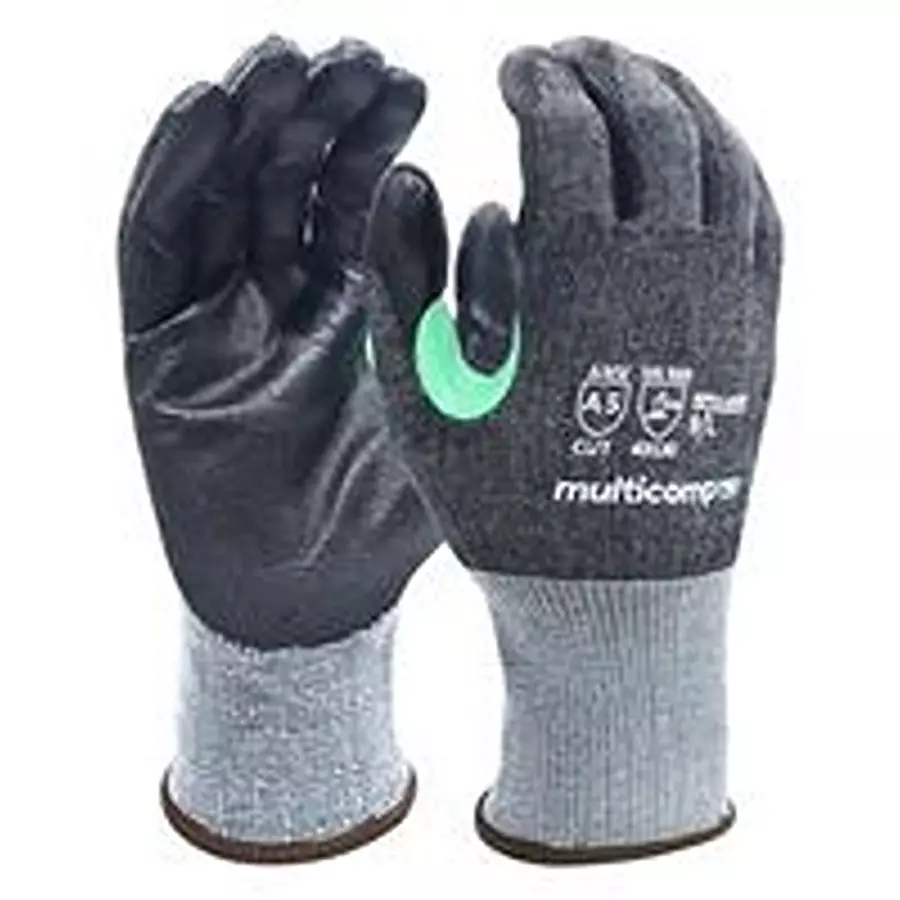 MULTICOMP PRO Gloves, Seamless Knit, L, Gray, Mp014945