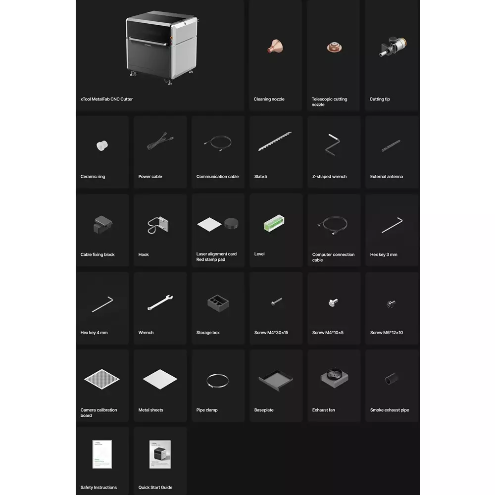 XTOOL MetalFab CNC Laser Cutter 1200 W Laser Power and 400 mm/s Max. Working Speed