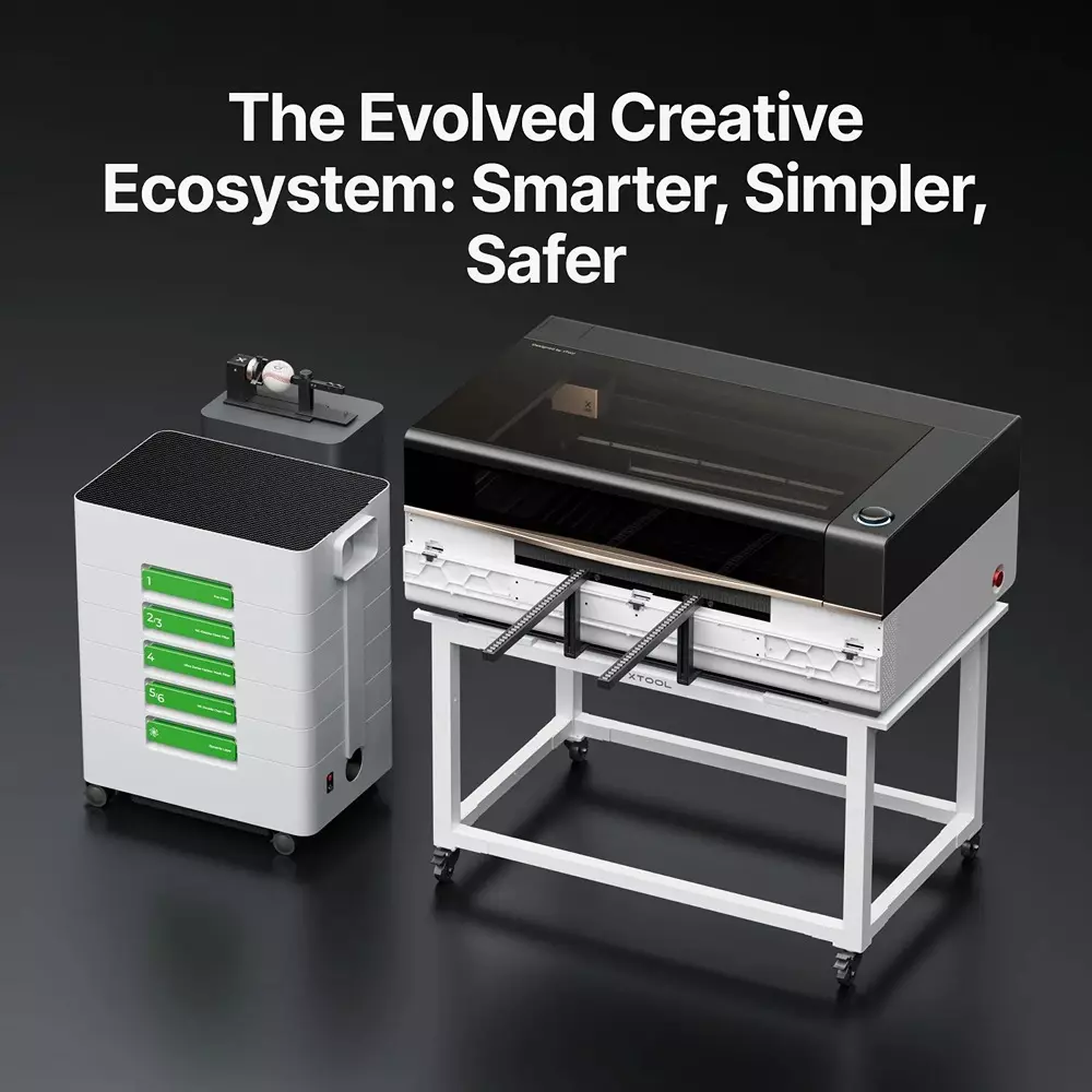 XTOOL P3 80 W Flagship CO₂ Laser Cutter with Intelligent Automation, All-in-One Bundle 1200 mm/s Max. Working Speed and 1500 W Input Power