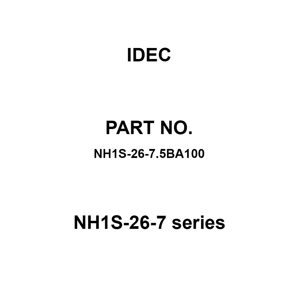 IDEC NH1S-26-7 Series Fluid Electromagnetic Trip Method AC250/DC65 V 2 Pole, NH1S-26-7.5BA100