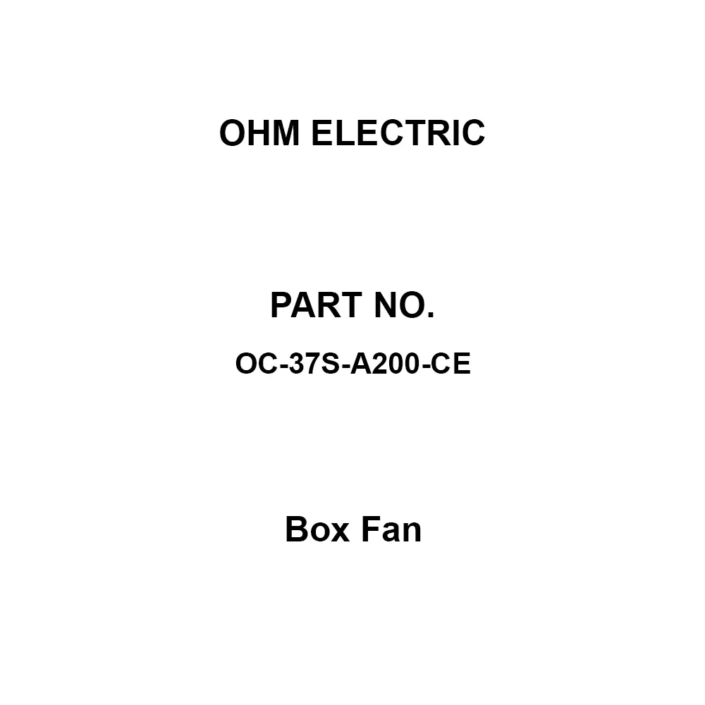 OHM ELECTRIC Box Fan Single phase AC200-230 V Voltage, OC-37S-A200-CE