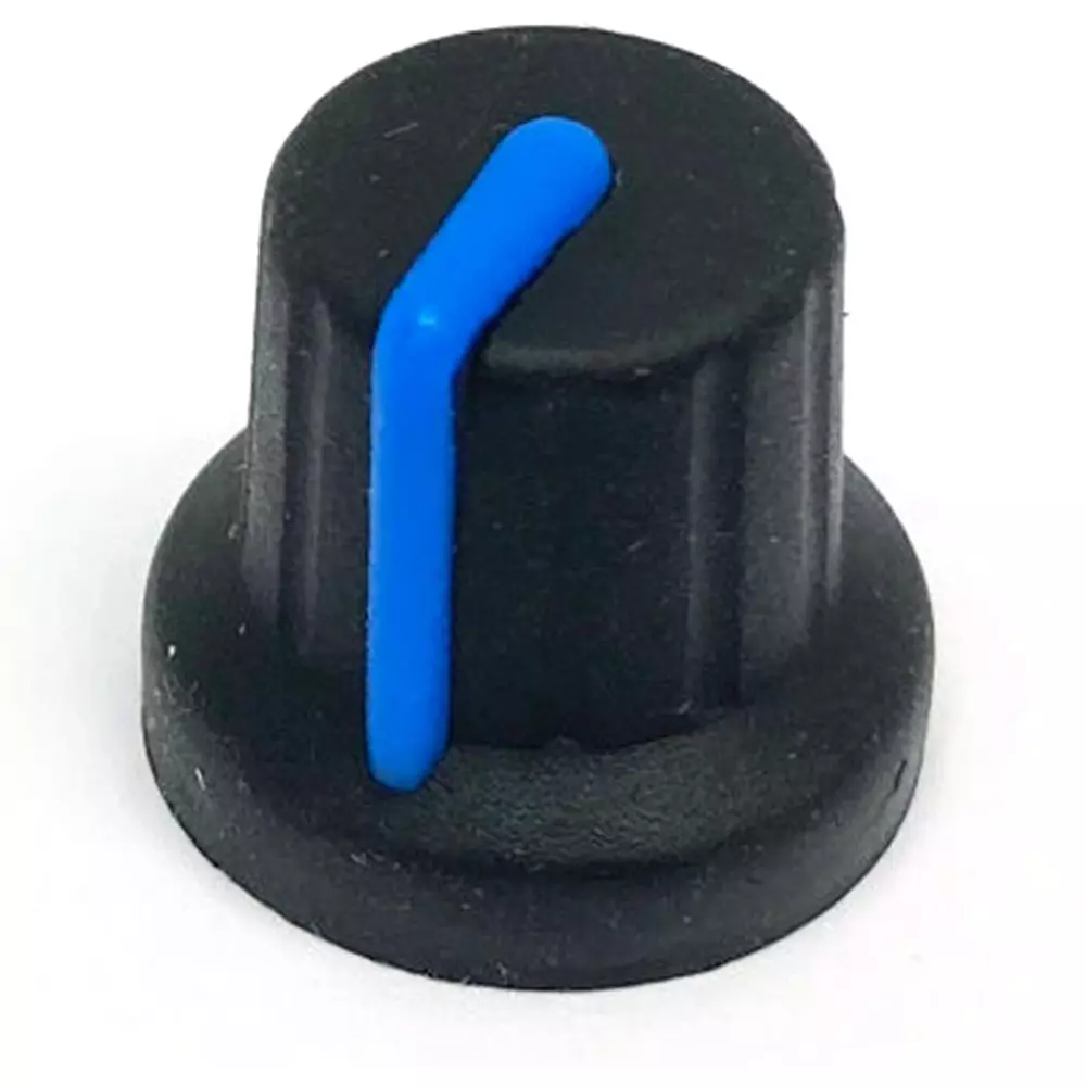 Kyoritsu Electronics Knurled Shaft Knob Rubber Material Blue / black Round type, WTN-15-1199 青
