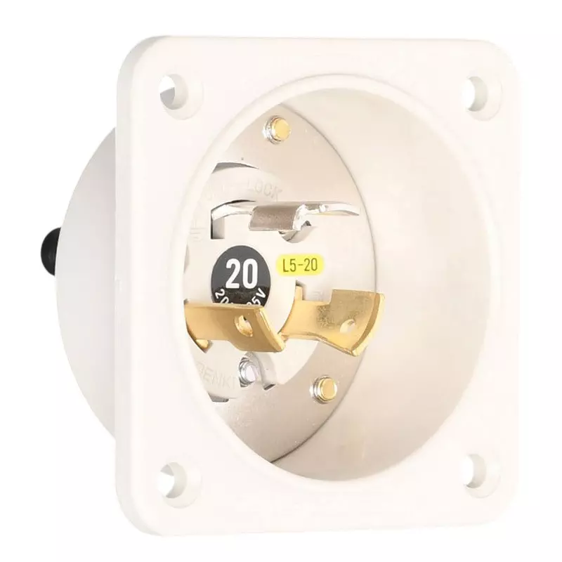 AMERICAN DENKI Hook Type Flange Inlet 125 V Rated Voltage, 3215N-L5