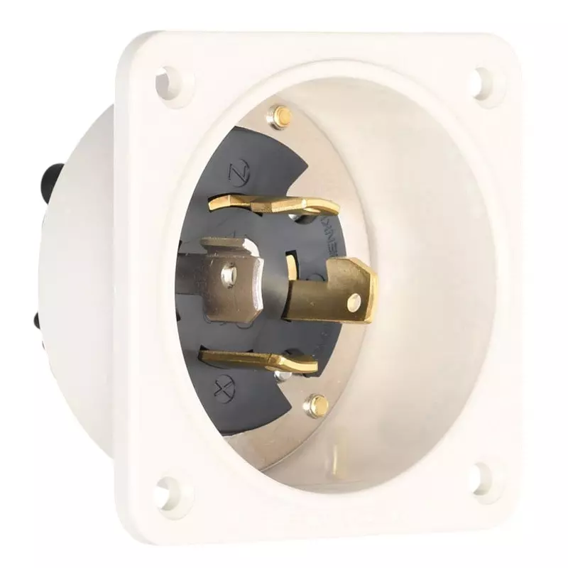 AMERICAN DENKI Hook Type Flange Inlet 600 V Rated Voltage, 4365N