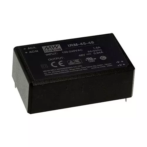 Mean Well POWER SUPPLY, AC-DC, 12V, 3.8A, IRM-45-12