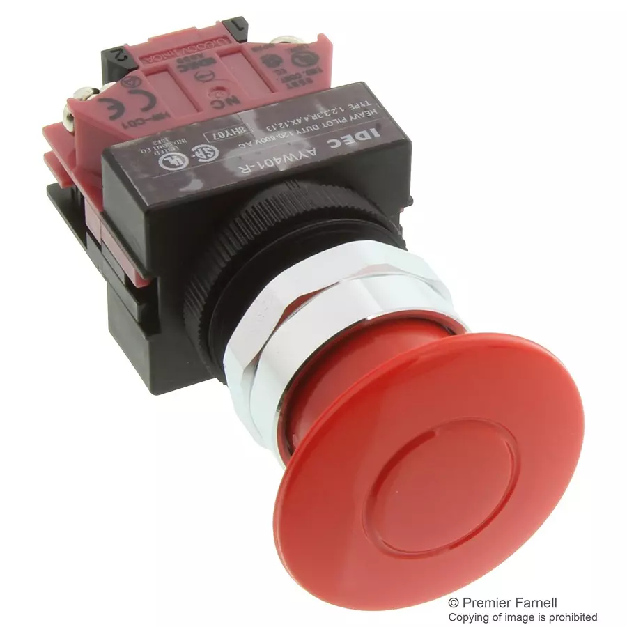 IDEC SWITCH, EMERGENCY STOP, 1NC, 600VAC, AYW401-R