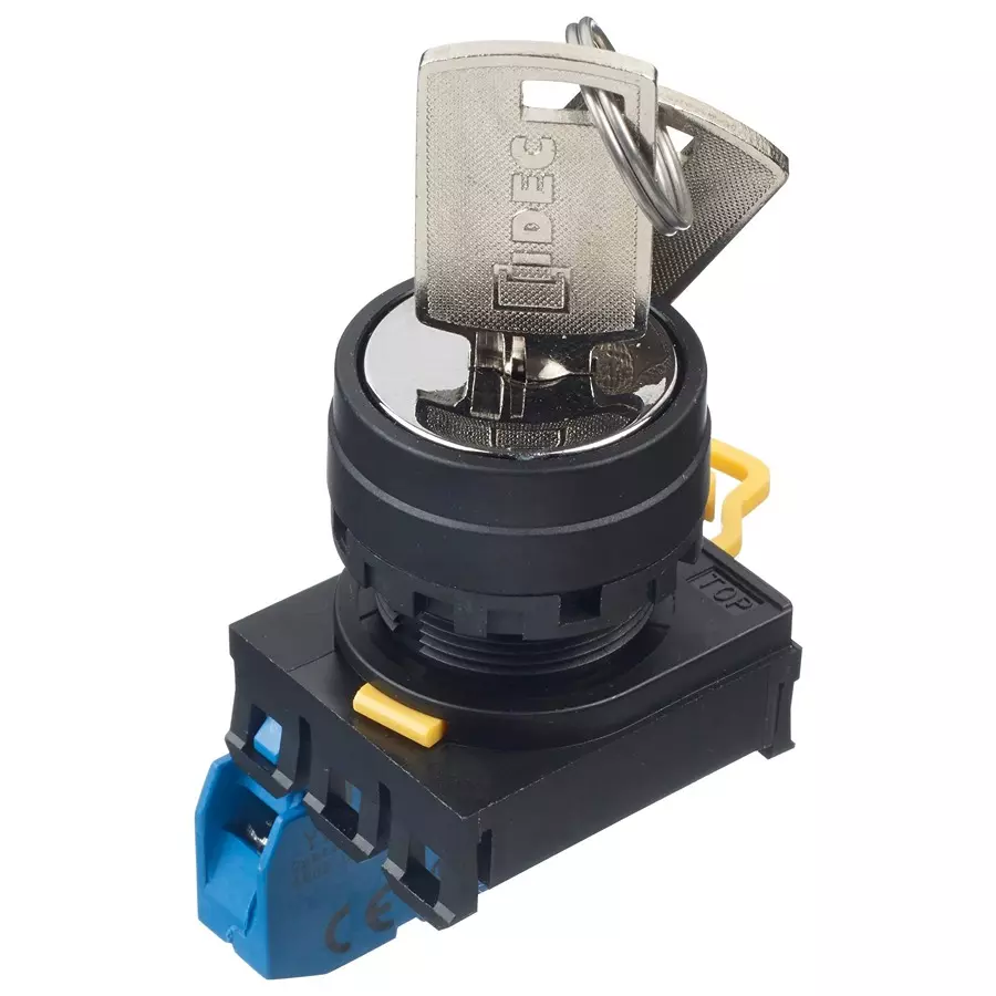IDEC KEYLOCK SW, SPST-NO, 2 POS, 10A, 600VAC, YW1K-2AE10