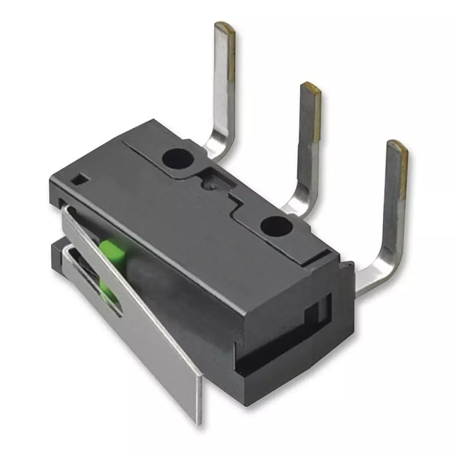 OMRON ELECTRONIC COMPONENTS MICROSWITCH, LEVER, SPST, 0.1A, 6VDC, D2FS-FL-N-A
