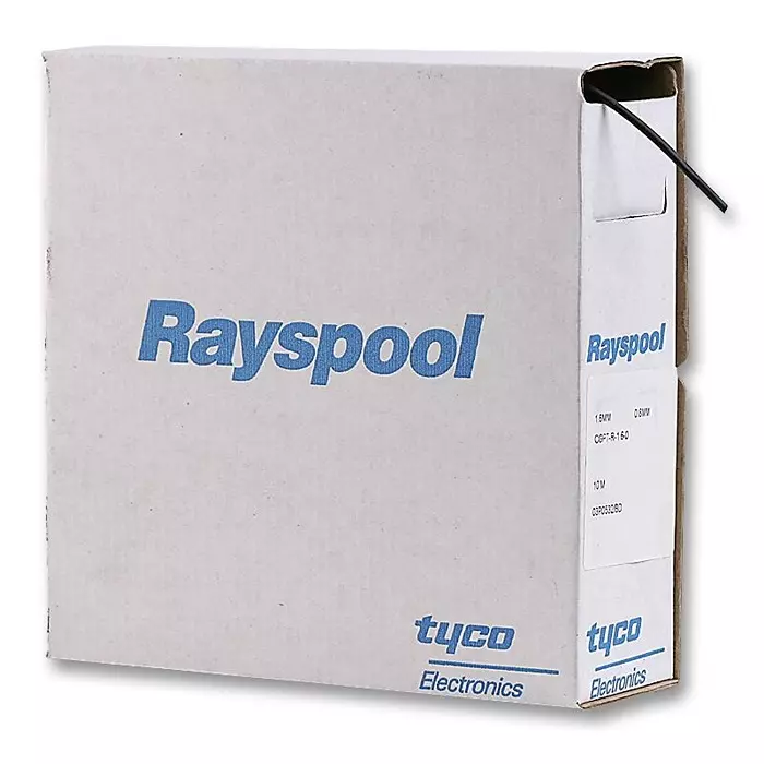 RAYCHEM - TE CONNECTIVITY HEATSHRINK, 4.8MM, BLACK, 9M, LSTT-R-4.8-0