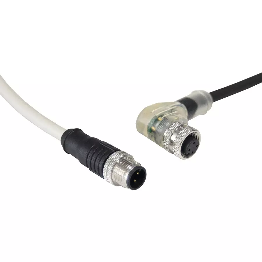 BULGIN LIMITED SENSOR CORD, 4P M12 RCPT-M12 PLUG, 11.8", PXPNPN12RAF04AFI003PUR.