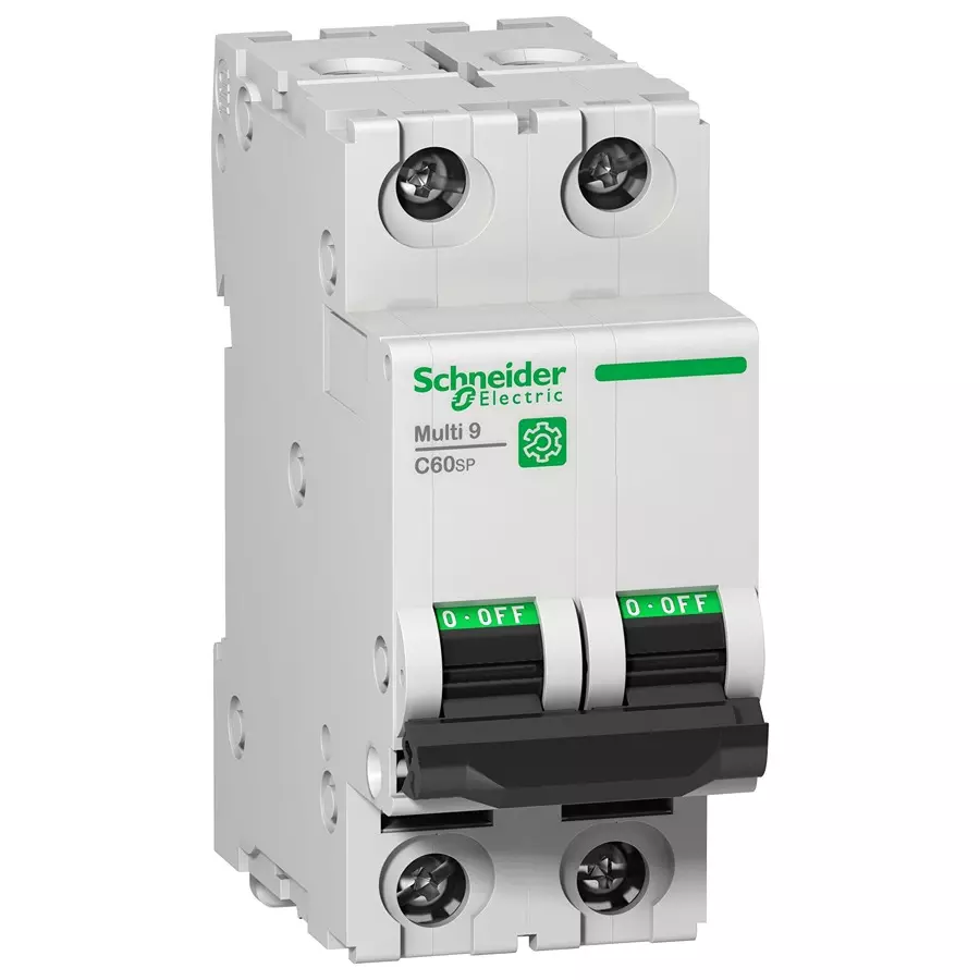 SCHNEIDER ELECTRIC Thermal Magnetic Circuit Breakers MCB, 2 POLE, 5A, 440VAC, DIN RAIL, M9F22205