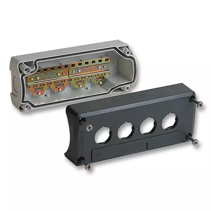 SCHNEIDER ELECTRIC Control Station Enclosures ENCLOSURE P/B, 4HOLE, XALD04