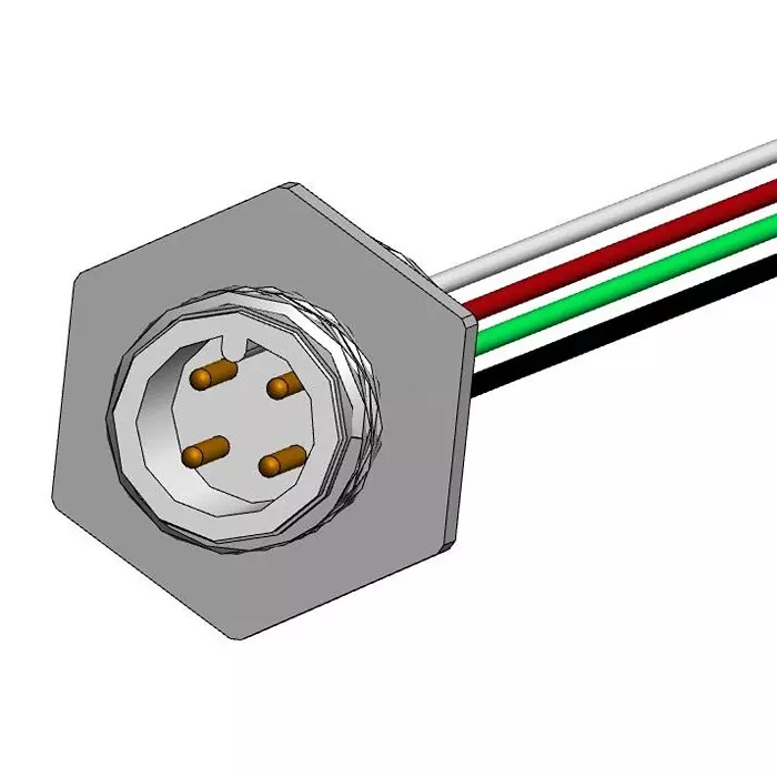NORCOMP Sensor Cord, 4P M12 Plug-Free End, 12", MPM12A04I12CF02.