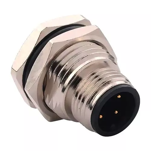 NORCOMP Sensor Conn, M12, 4Pos, Plug, Panel, 860-004-11SR004