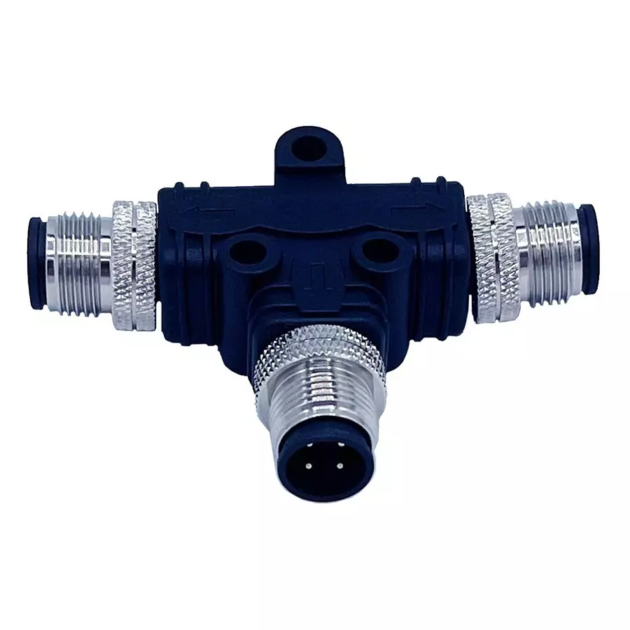 NORCOMP T Splitter Conn, 4P M12 Plug-2X4P Plug, T58-D04-MMMR001