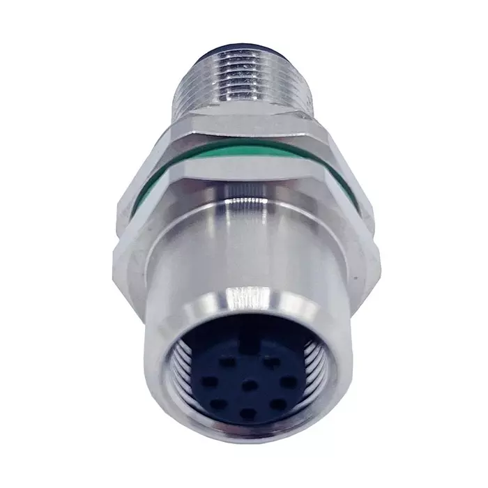 NORCOMP Adapter, 8Pos M12 Plug-Rcpt, A Code, S58-A08-MFR001