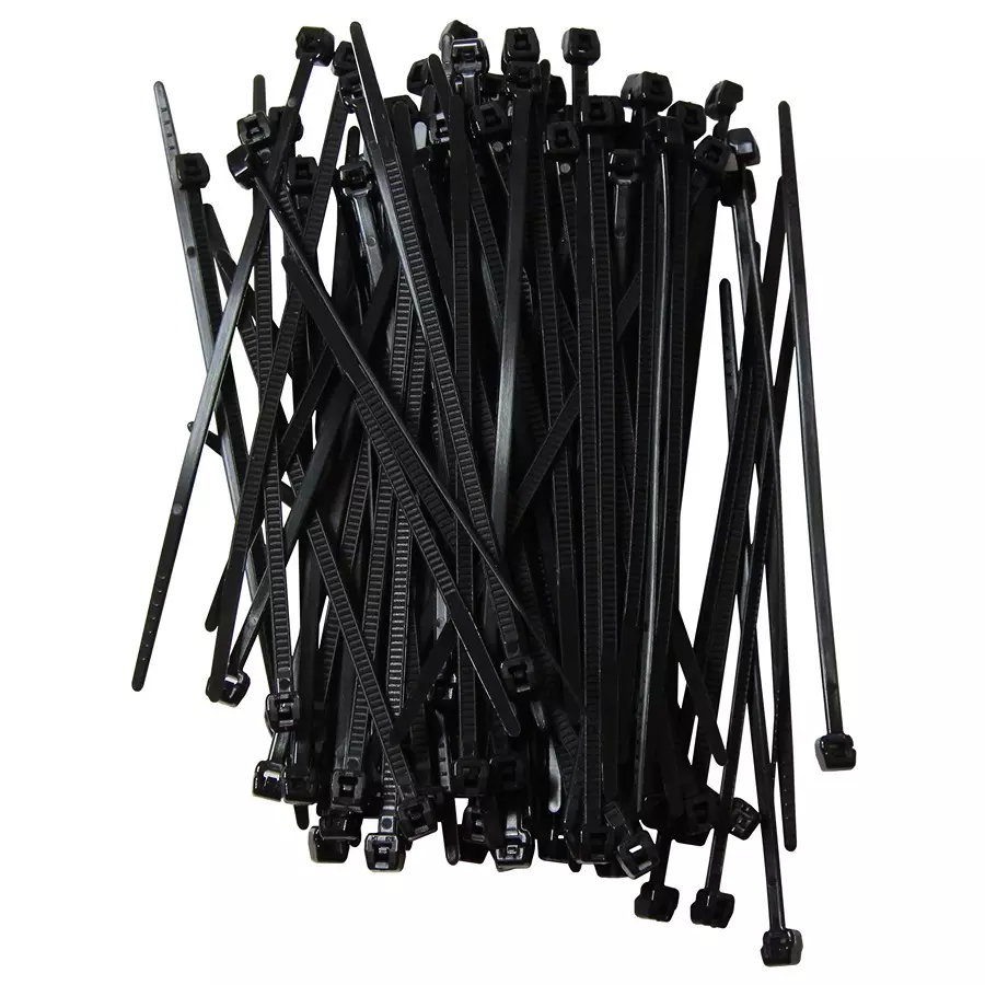 HELLERMANNTYTON Cable Tie, Black, 100X2.5 mm, Pk100, 118-04700 (Pack of 100)