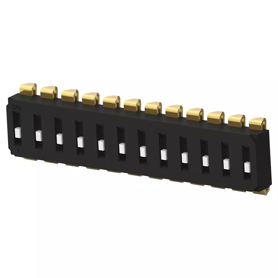 ALCOSWITCH - TE CONNECTIVITY Dip Switch, 12Pos, Spst, Slide, Smd, EDS12SNRNTU04Q
