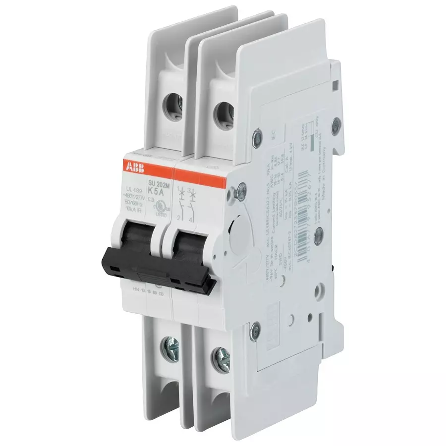 ABB Circuit Breaker, 2 Pole, 3A, SU202M-K3