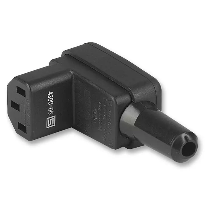 SCHURTER Socket, Iec, R/A, C13, 4300-06, 10A, 4300.0609