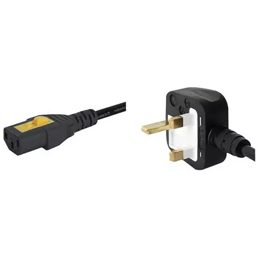 SCHURTER Lead, V-Lock, Uk Plug, C13, 2M, Blk, 6051.2008